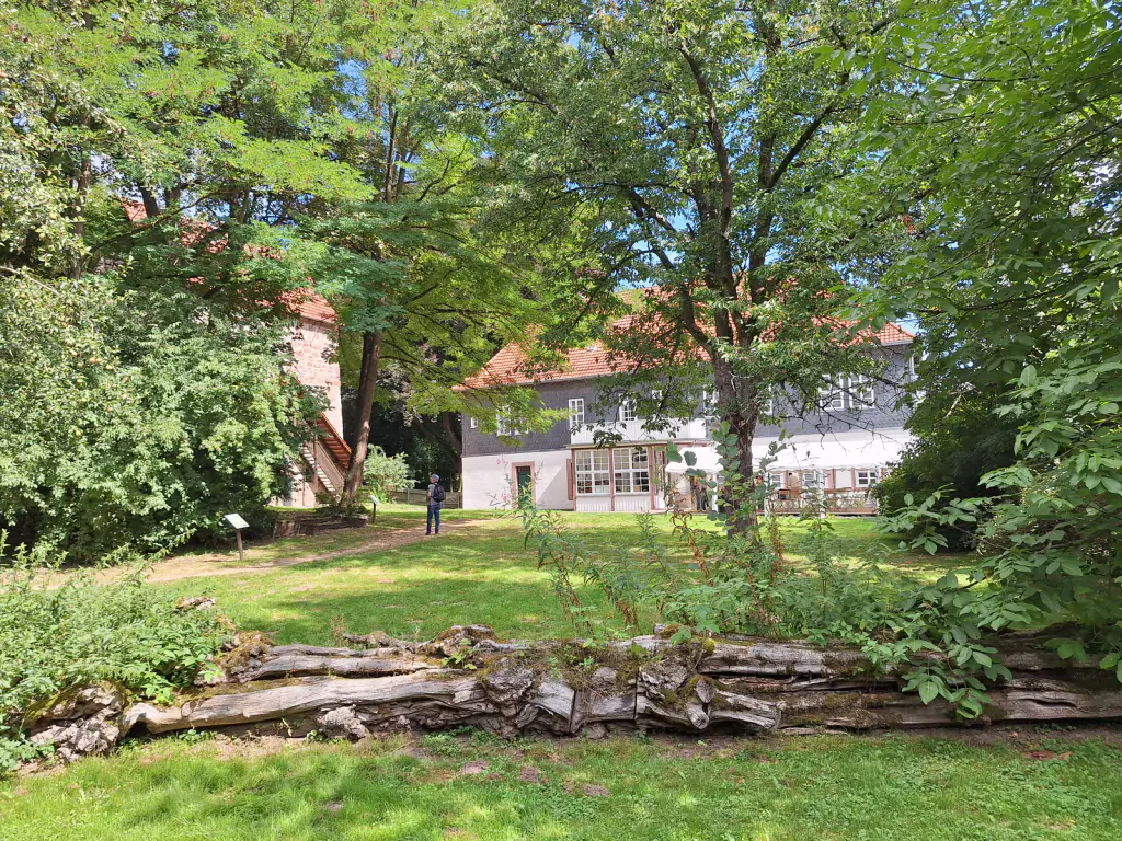 Museumsgebäude umgeben von altem Baumbestand und Gartenanlage