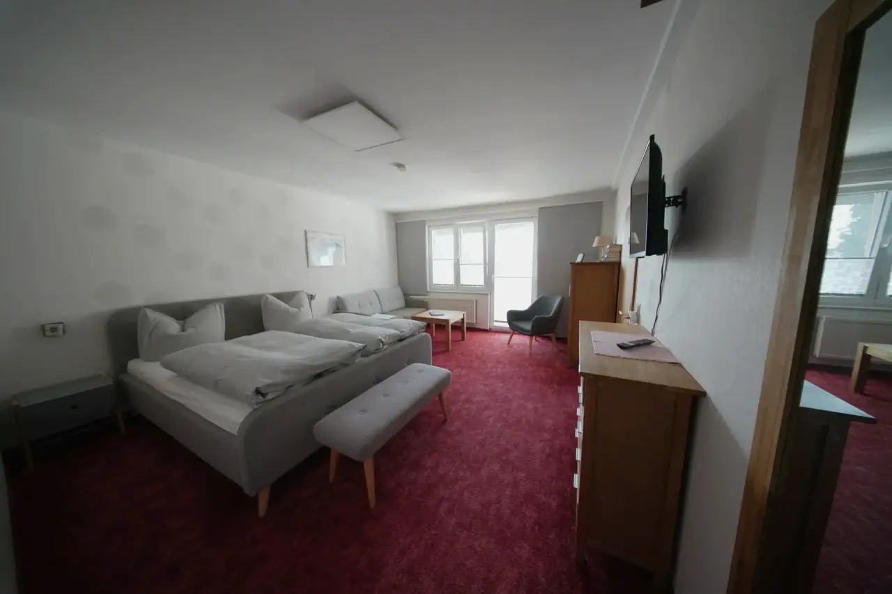 Wohlfühl-Appartement – Schlaf- und Wohnbereich mit Doppelbett
