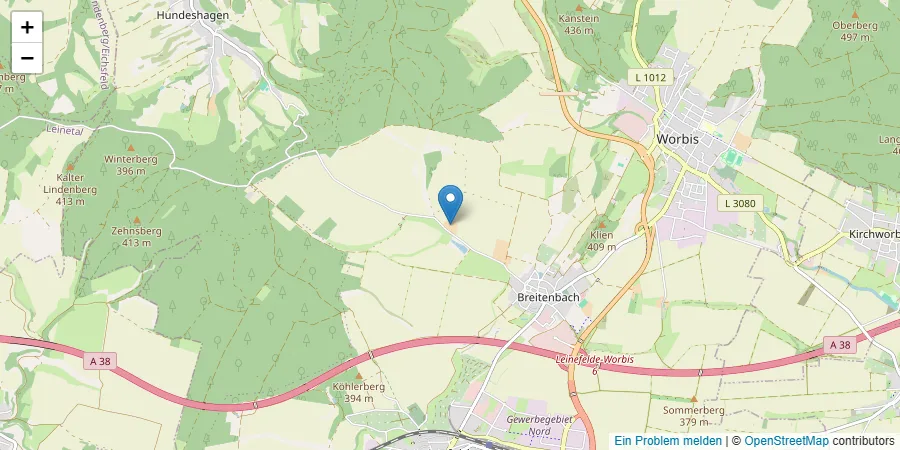 Karte mit Standort der Pension Volgenandt in Breitenbach