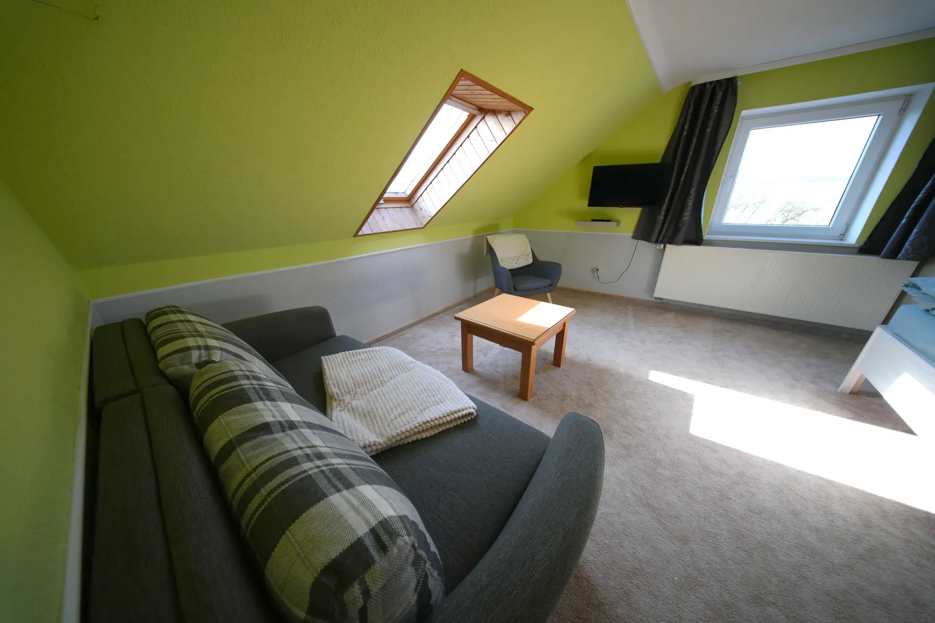 Living area with sofa and TV
